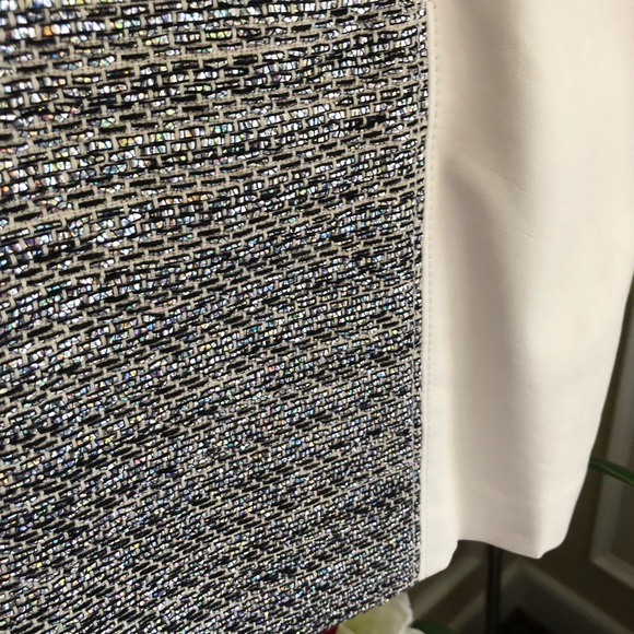 CLUB MONACO Glitter White Leather Mini Skirt, sz 0 - Picture 4 of 8